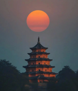 原创五言诗歌诗词–夕下山寺.游子愿小易作品-PPT自动生成器AI绘画AI写作视频生成器小易作品